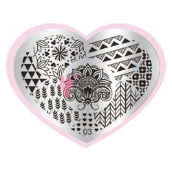 Matrita de Unghii din metal inima 7,1x5,6cm Heart 03